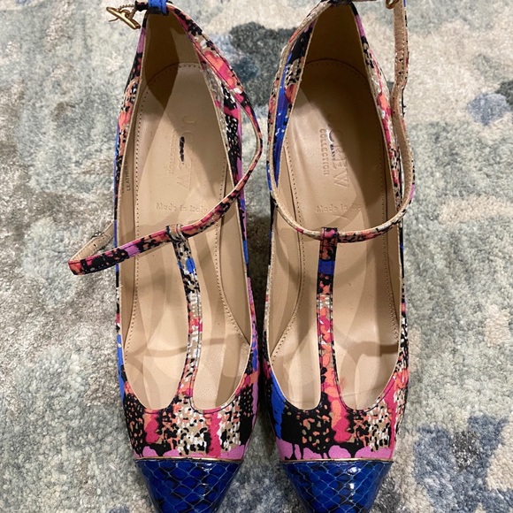 RARE J. Crew Everly Multi color T Strap Pumps - Picture 2 of 7